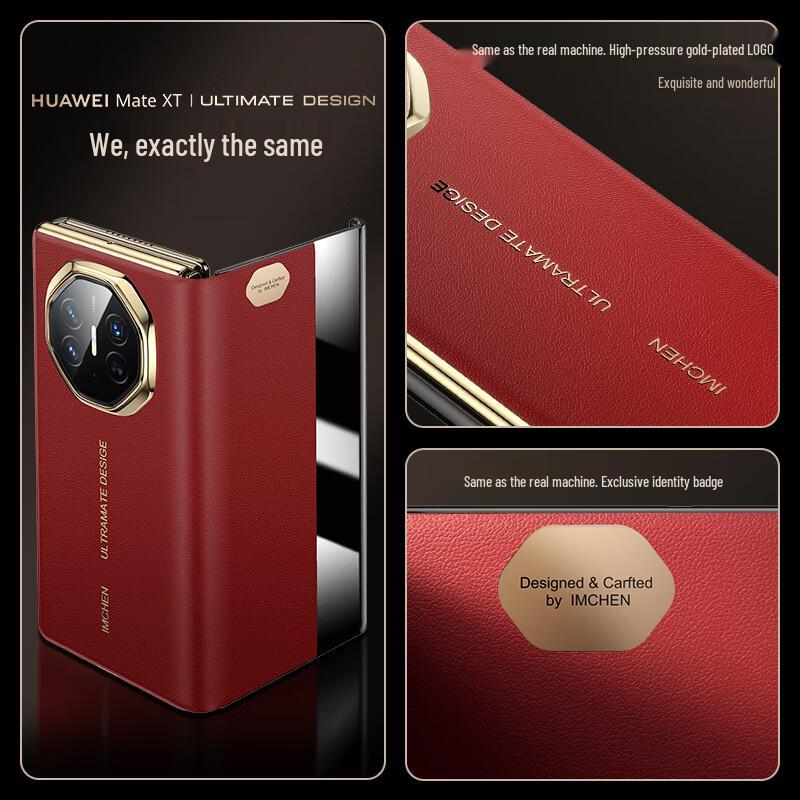 Huawei Mate XTS/XT Ultimate Design Tri-Fold Smart Window Leather Case