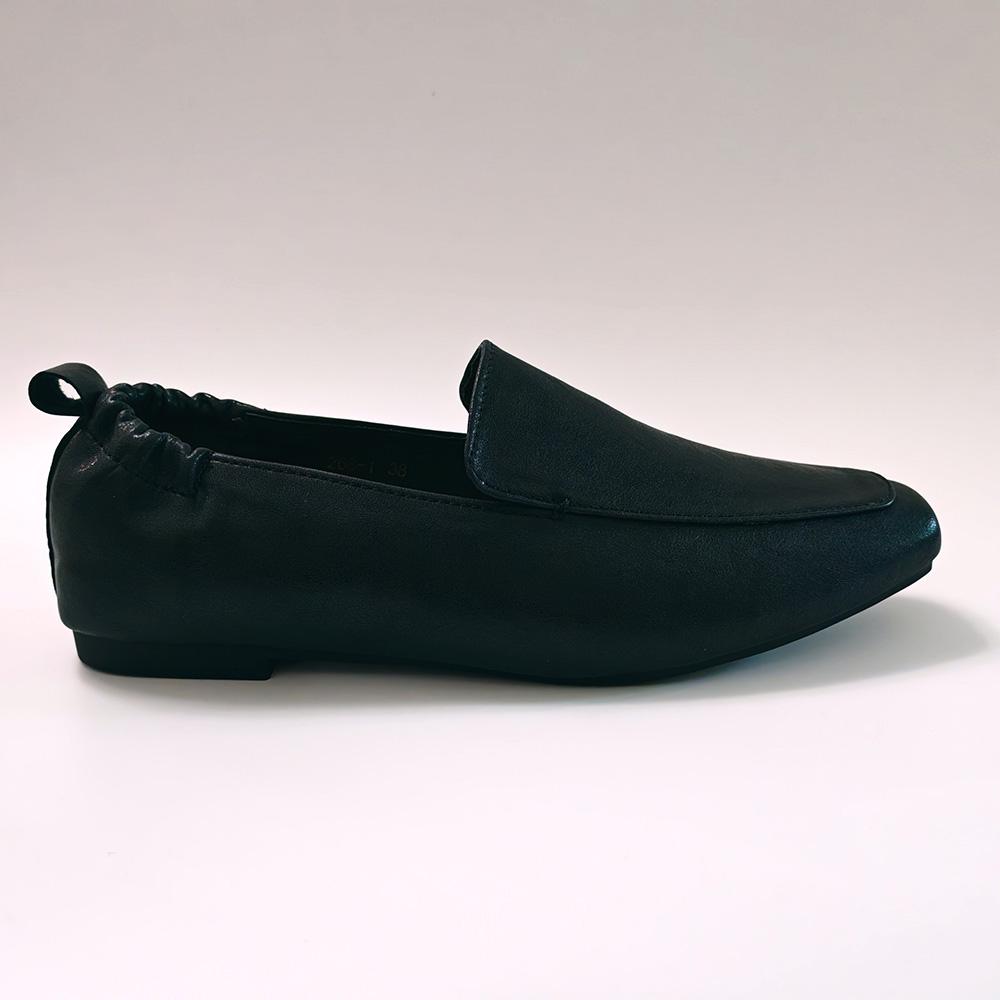Mocassini da Donna in Morbida Vera Pelle Slip-On Piatte Pelle di Mucca Comode Scarpe da Lavoro per Ufficio Stile Business Scarpe Casual Nere