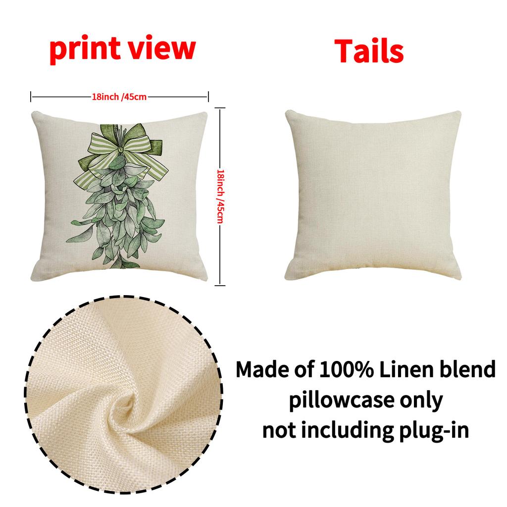 Christmas Pillow Cover Car Decoration Linen Print Pine Pillow Living Room Sofa Pillow Cushion