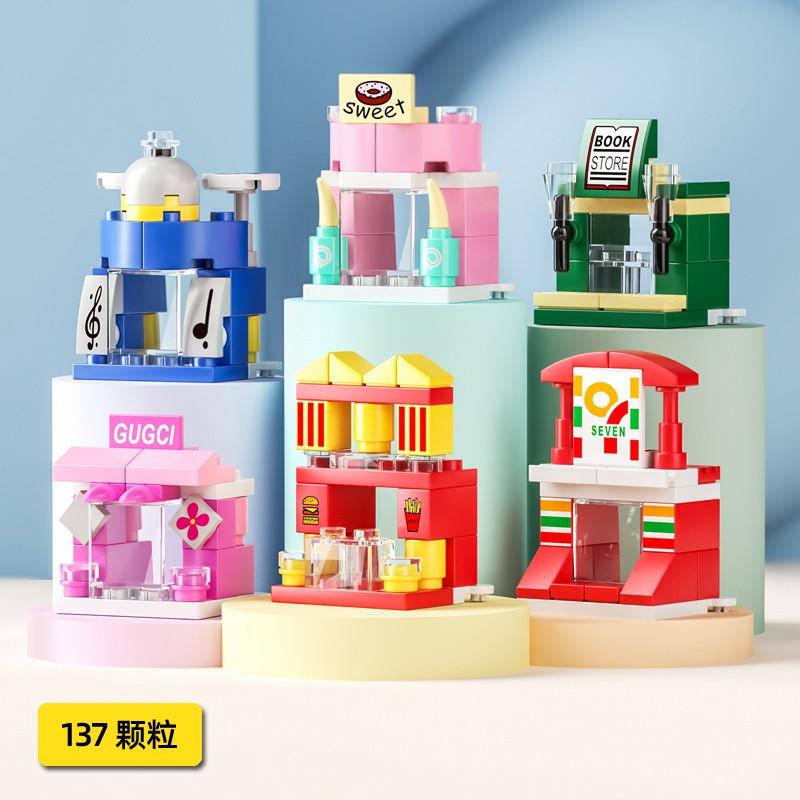 READY STOCK Mini 6 In 1 Building Blocks DIY Educational Play for Children Police Airplane&fire Truck&castle Model Building Blocks