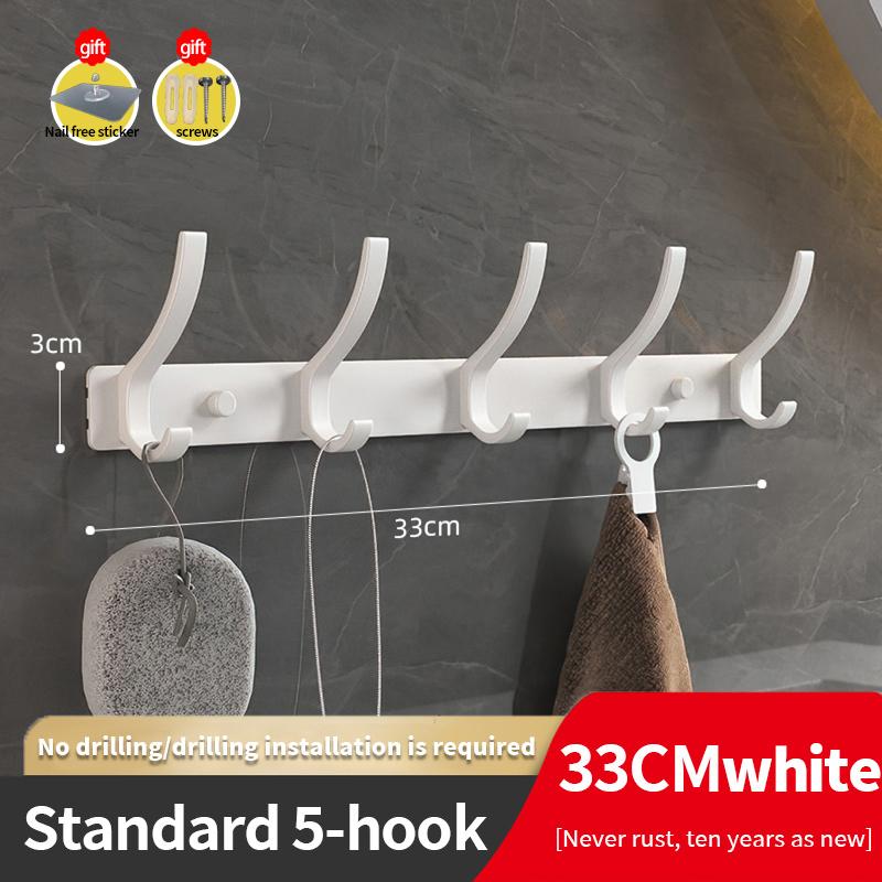 YUNJIEYA Black/White/Gun Grey Door Hooks Clothes Hanger Storage Bedroom Clothes Hook Wall Hanging Kitchen Bathroom Accessories