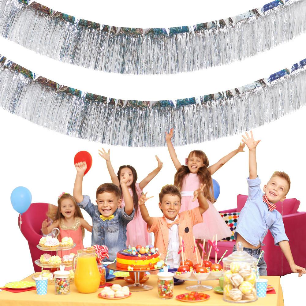 Laser Stunning Shimmering Rain Fringe Curtain For Festive Party Backgrounds