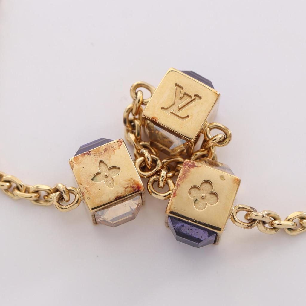Used LOUIS VUITTON Corey Gamble Necklace Gold Plated Rhinestone Gold Used