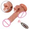 Heizung Penis Sexspielzeug für Frauen Zungenlecken Drahtlose Fernbedienung Teleskop Schaukel Dildo Vibrator Realistischer Dildo G Punkt Massage Sex Shop