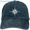 Bússola Norte Sul Leste Oeste Vela Boné de Basebol Unissexo Chapéu de Tecido de Ganga Ajustável Snapback Boné para Desportos ao Ar Livre