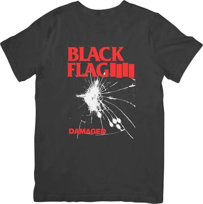Black Flag Heavy Metal Musik Passend für Männer & Frauen Qualitäts-Baumwoll-T-Shirt Schwarz