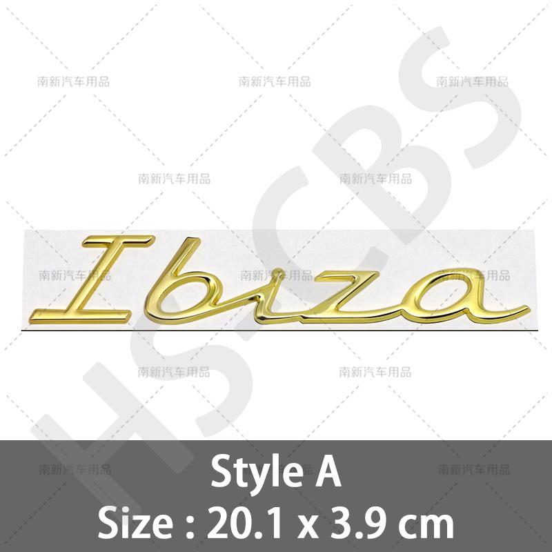 3D Metal Ibiza Emblem Car Rear Trunk Stickers Auto Body Decal Badge For Ibiza Letter Logo Decal Stickers Car Styling Accessories