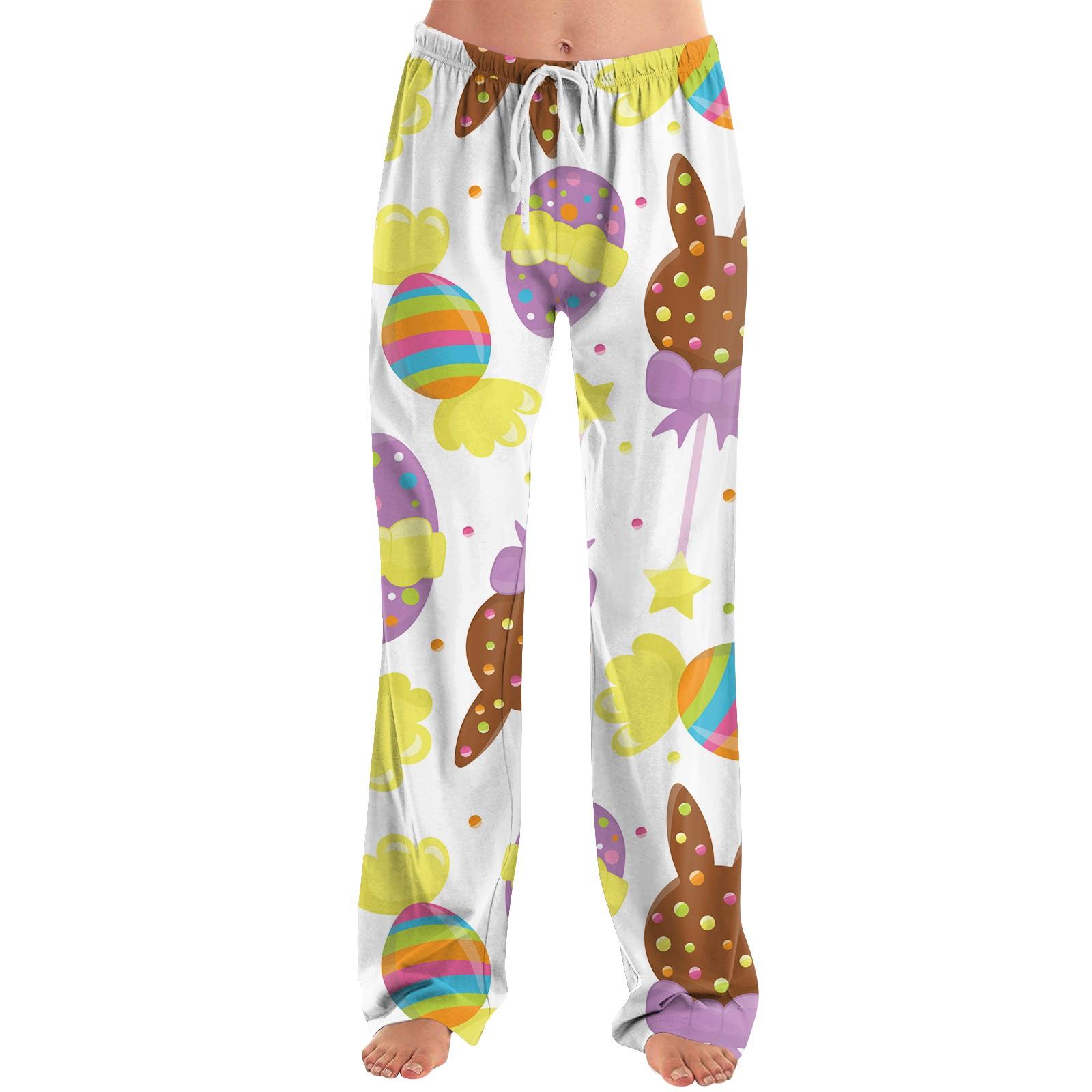 

Женские модные свободные повседневные брюки с пасхальным принтом S