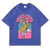 Endless Summer Skeleton Surfing Washed Retro Snow Clothing Quality T-Shirt Summer Cotton T-Shirts Hip Hop Street Loose Tops