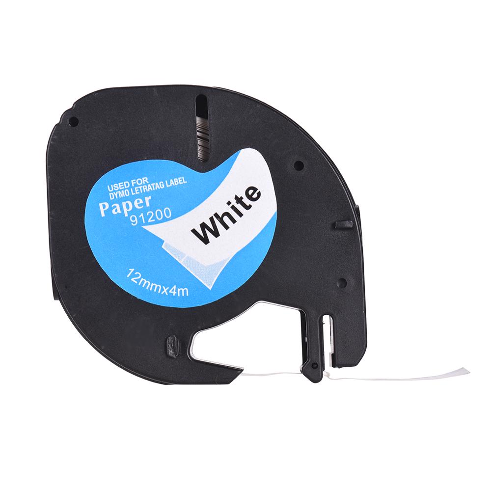 Labeling Label Tape 91200 Self Adhesive Refills Black Print On White Paper 1 2 Inch * 13 Feet 12mm * 4m for DYMO LT