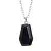 Natural Crystal Stone Mini Coffin Board Pendant Necklace Halloween Necklace Ornament N671