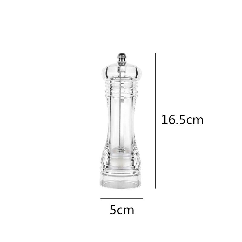 LMETJMA Clear Arcylic Salt Pepper Grinder Mill with Adjustable Coarseness Mills Refillable Sea Salt Pepper Shakers Mill JT133