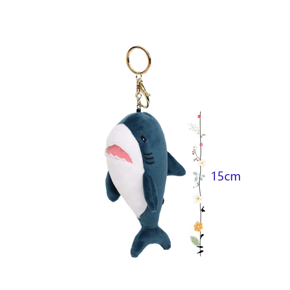 bralafia Shark Keychain Plush Toy, Cute Marine Animal, Valentine's Day, Children's Day, Birthday, Christmas Gift (15cm, Blue)
