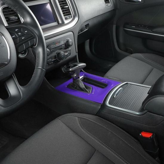 Central Gear Shift Panel Cover Trim Accessories For Dodge Charger 2015+ Purple