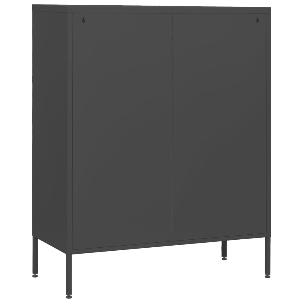 Vidaxl Szafka Z Szufladami, Antracytowa, 80X35X101,5 Cm, Stalowa