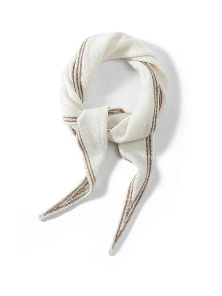 

Женский кашемировый треугольный шарф, маленькая шаль, согревающий шею, с аппликацией в виде полосок, весенний, многофункциональный снуд, пашмина, мягкий вязаный аксессуар