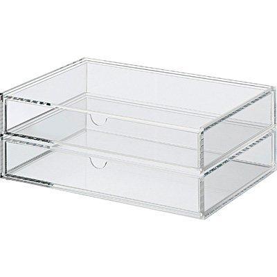 

MUJI Stackable Acrylic Case with Two Drawers, Large, Approx. 25.5cm W x 17cm D x 9.5cm H