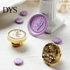Miniature Seal Stamp Head Lily Floral Brass Wax Head, Cute Plant Themed Engraved Botanical Sealing for Journal Card Gift Wrapping Wedding Invitation