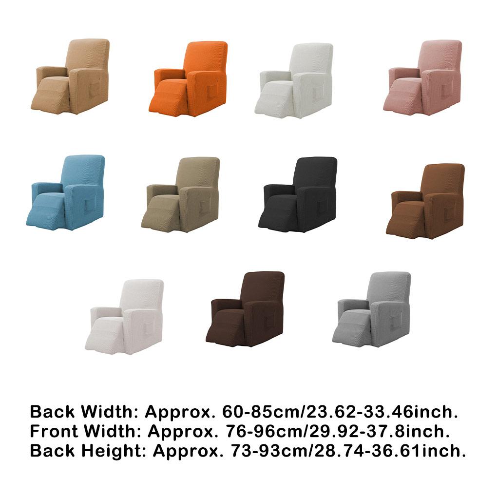 Recliner Cover Universal Solid Color Full Sleeve Slipcover Chair Dust-proof Seat Anti-slide Protector for Bedroom Room