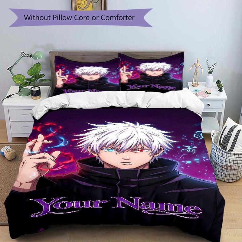 Name Bedding Set Personalized Washable Custom 3Pcs Duvet Cover Pillowcases Soft Microfiber Home Bedroom Gift