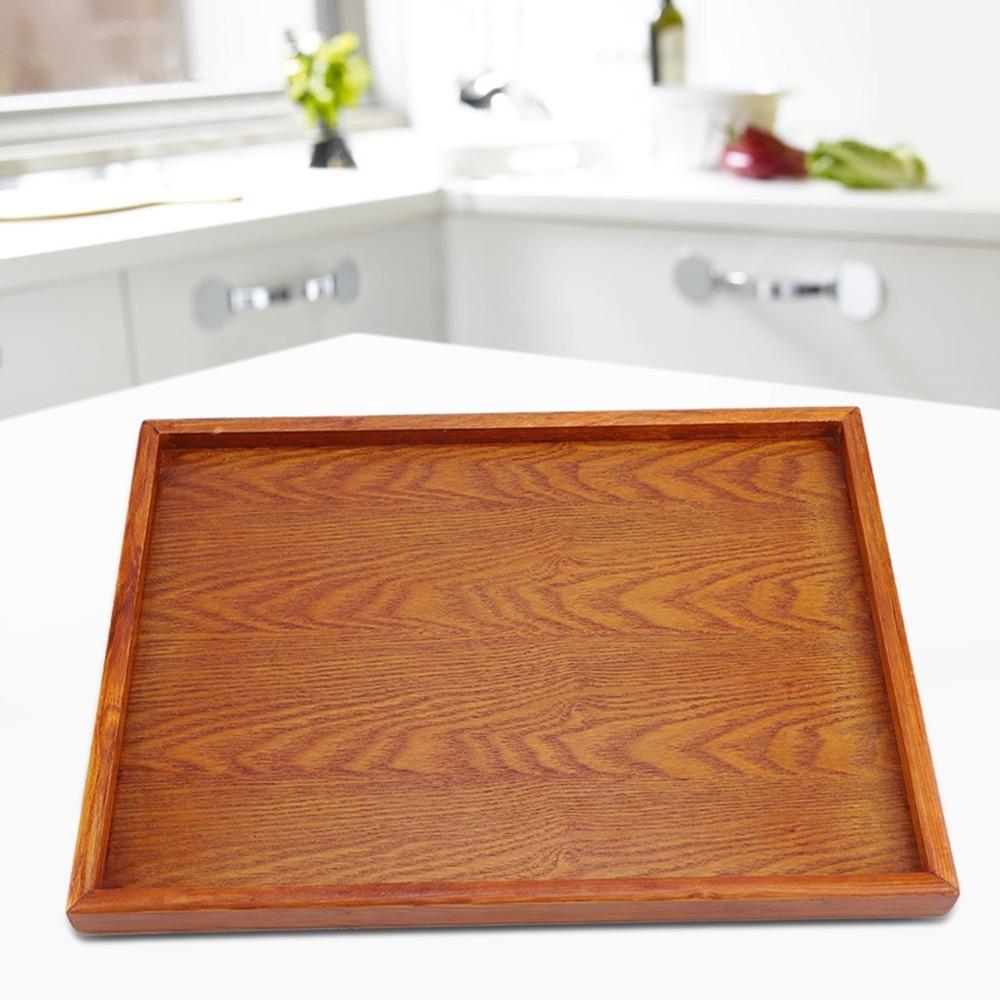Wood Serving Tray Rectangular Food Tray Stylish Fruit Platter  Kitchen Dining Table
