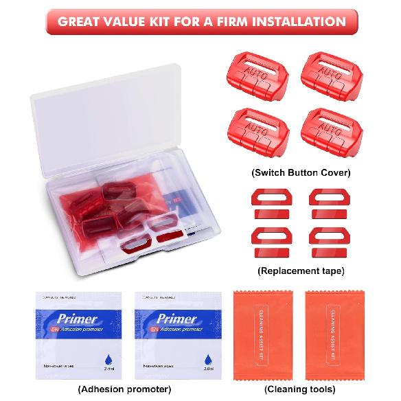 Fits for JL Jeep 4 PCS Upgrade Window Switch Button Cover Compatible with Jeep Wrangler JL JLU 2025 2024      2018 & Gladiator JT -2025 Interior