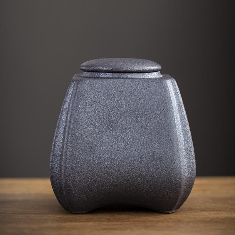 Modern Rust Glaze Ceramic Jar Square Sealed Moisture-Proof Storage Jar Craft Vintage Gilded Ceramic Tea Canister Home Decoration 11x116cm чёрный 2990₽