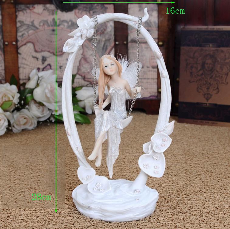 European Cute Elf Girls Resin Angel Figurines Office Desk Fairy Statue KTV Bar Ornaments Decor Home Furnishing Decoration Crafts