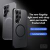 Luxury Metal Lens Frame Matte Transparent Magsafe Magnetic Phone Case For Samsung Galaxy S26 S25 Plus S26 Ultra Shockproof Cover