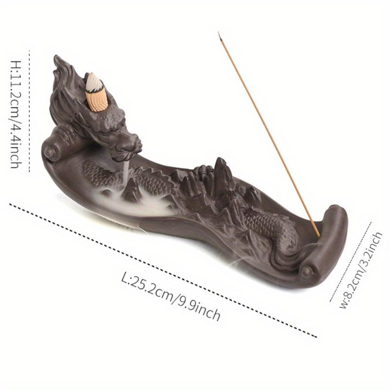 1pc, Purple Clay Handicrafts Dragon Home Ornaments Backflow Incense Burner Incense Stick Holder (Without Incense)
