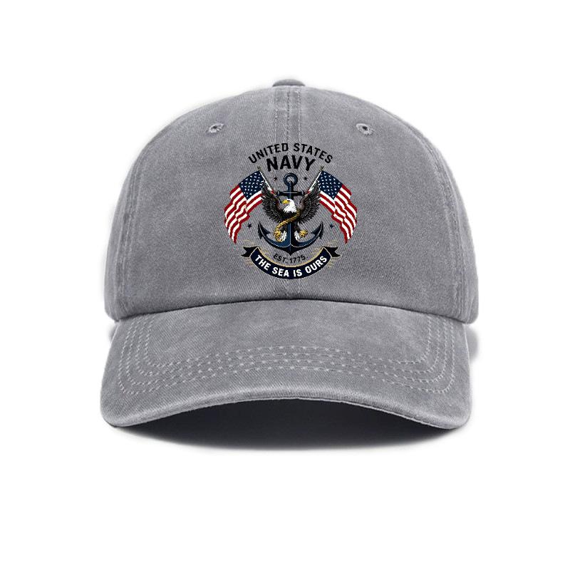 Versatile retro American printed washed old soft top sunshade baseball cap Unisex baseball cap