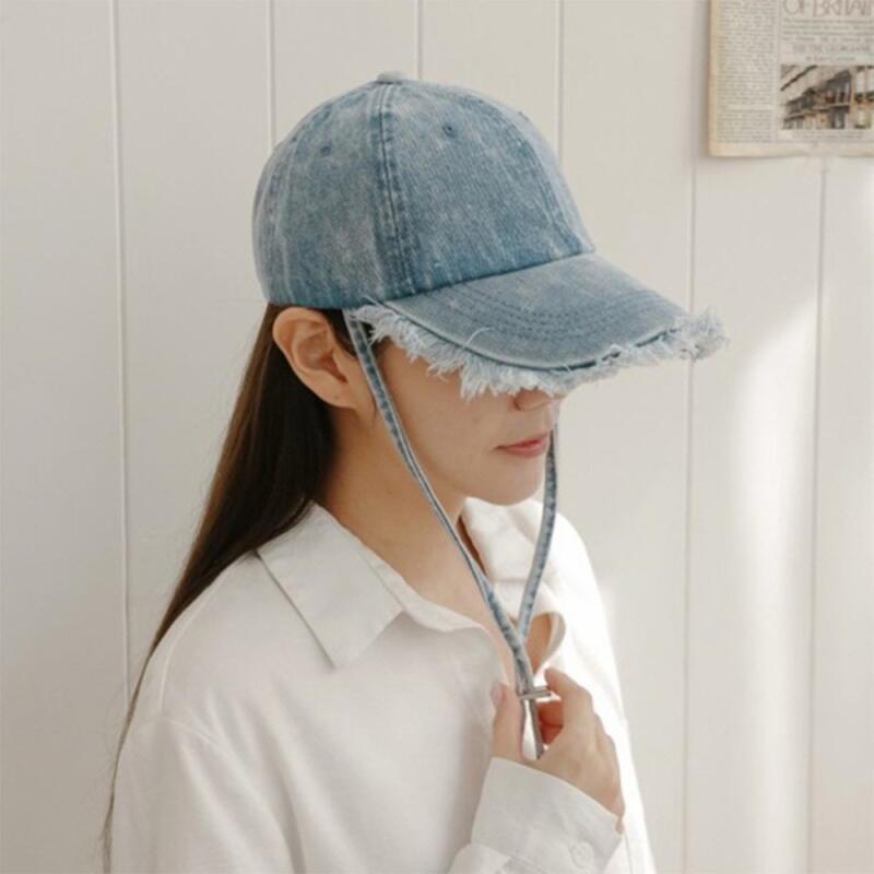 Women's and Men's Denim Ball Cap with Tassel Vintage Hat