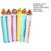 6/12Pcs Cartoon Fruit Gel Ruler 0.5MM Quick Drying Assorted Smooth Writing Pen with Multi-functional Writing Pen