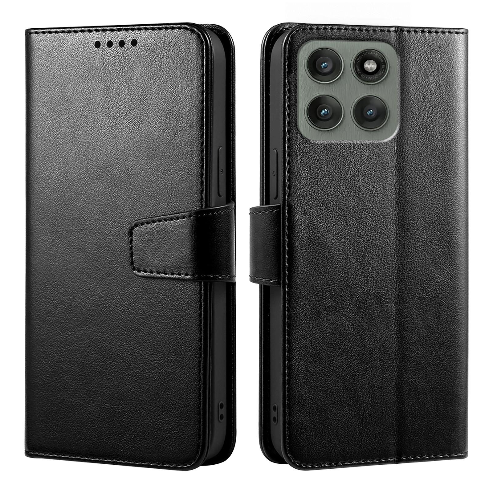 

For Motorola Edge 60 Pro 5G Case Stand Card Holder Wallet Leather Phone Cover Black