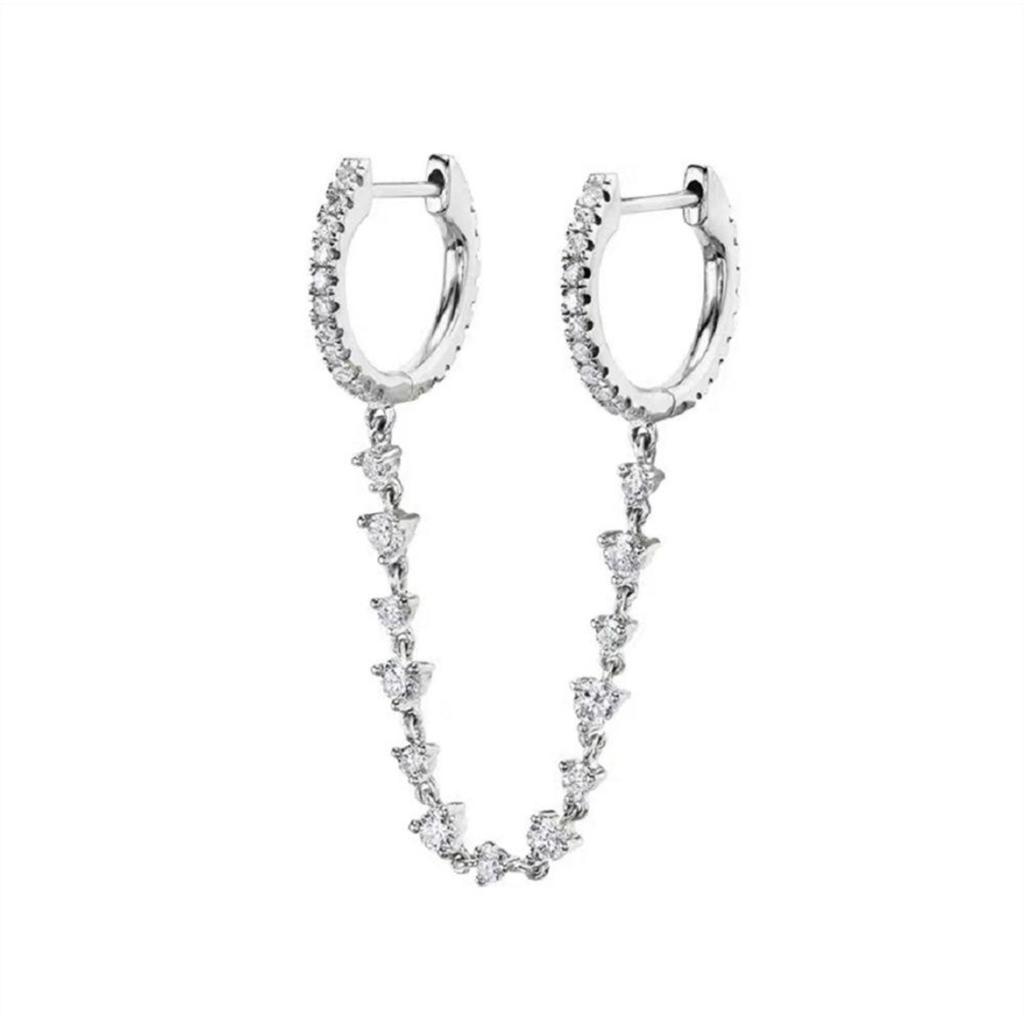 Design Stainless Steel Cubic Zirconia Hoop Earrings For Women Gold Color Pendant Cartilage Piercing Earring Unusual Jewelry