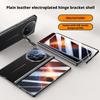 Electroplating Vegan Leather Magnetic Hinge Lens Stand Holder Case For Honor Magic V6 Cell Phone Back Protection Cover