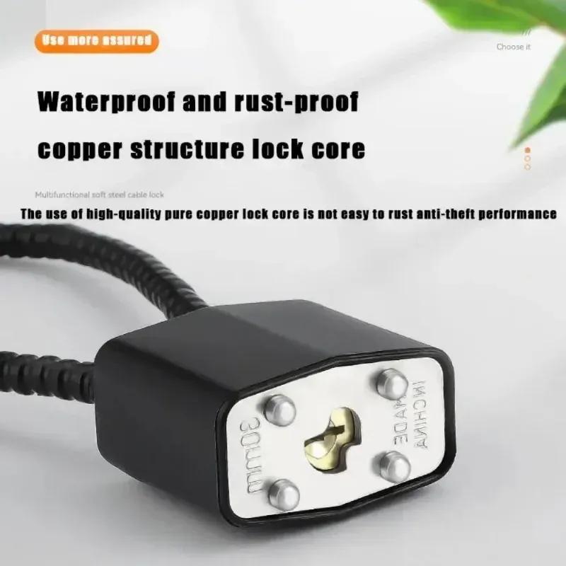 Multi-function Wire Rope Padlock with 3Pcs Keys Steel Cable Anti-theft Cabinet Lock Cabinet File Cabinet Long Padlock Lock