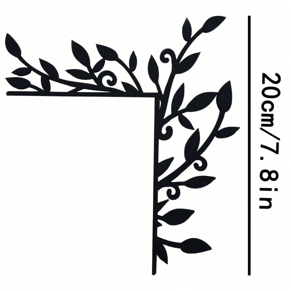 1ks Květinová Rostlina Železný Rohový Dekor Dveří, Kovový Rohový Nástěnný Art Dveří, Kovová Značka Rostliny Vrchní Část Dveří, Kovová Dekorace Rohu Dveří