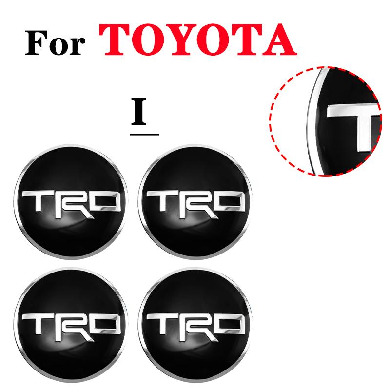 4pcs Car Wheel Stickers 56mm Auto Center Hub Cap Decal For Toyota Gazoo Racing TRD Corolla Yaris Chr Auris Rav4 Prius Prado