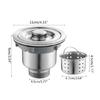 Kitchen Sink Drain Plug Stainless Steel Basket Strainer Sink Stopper Universal