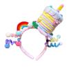 Party Star Purple Cake Hair Decoration Headpieces Adjustable Twisted Bar Birthday Headband for Women and Girls