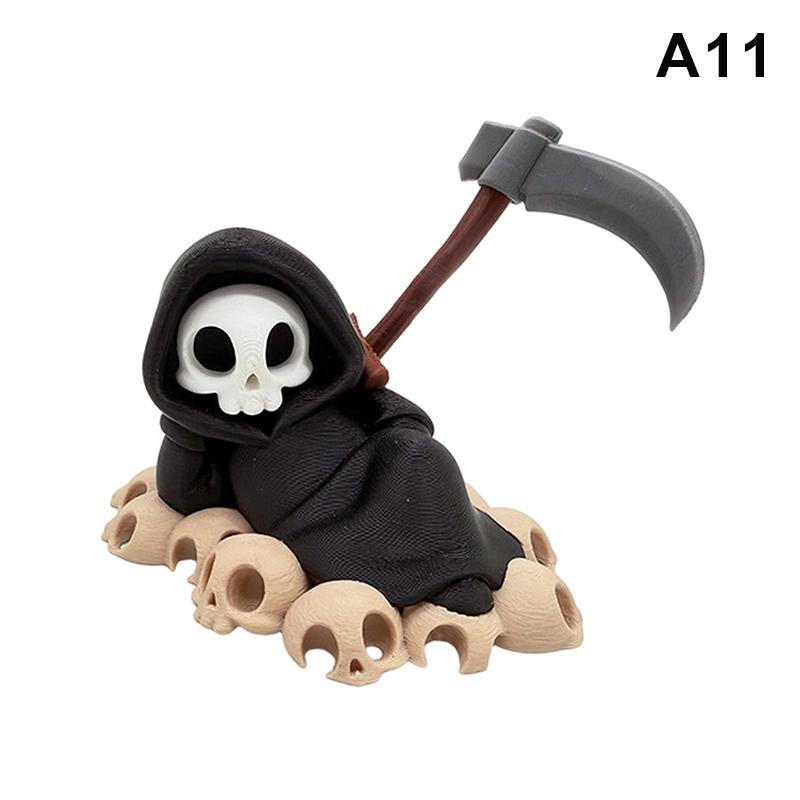 Gothic Grim Reaper Skeleton Figurine Adorable Small Resin Statue Desktop Decor for Study Bedroom Gothic Enthusiasts Gift