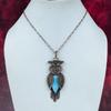 Hemimorphite Pendant Copper Wire Wrapped Handmade Pendant Real Gemstone Jewelry