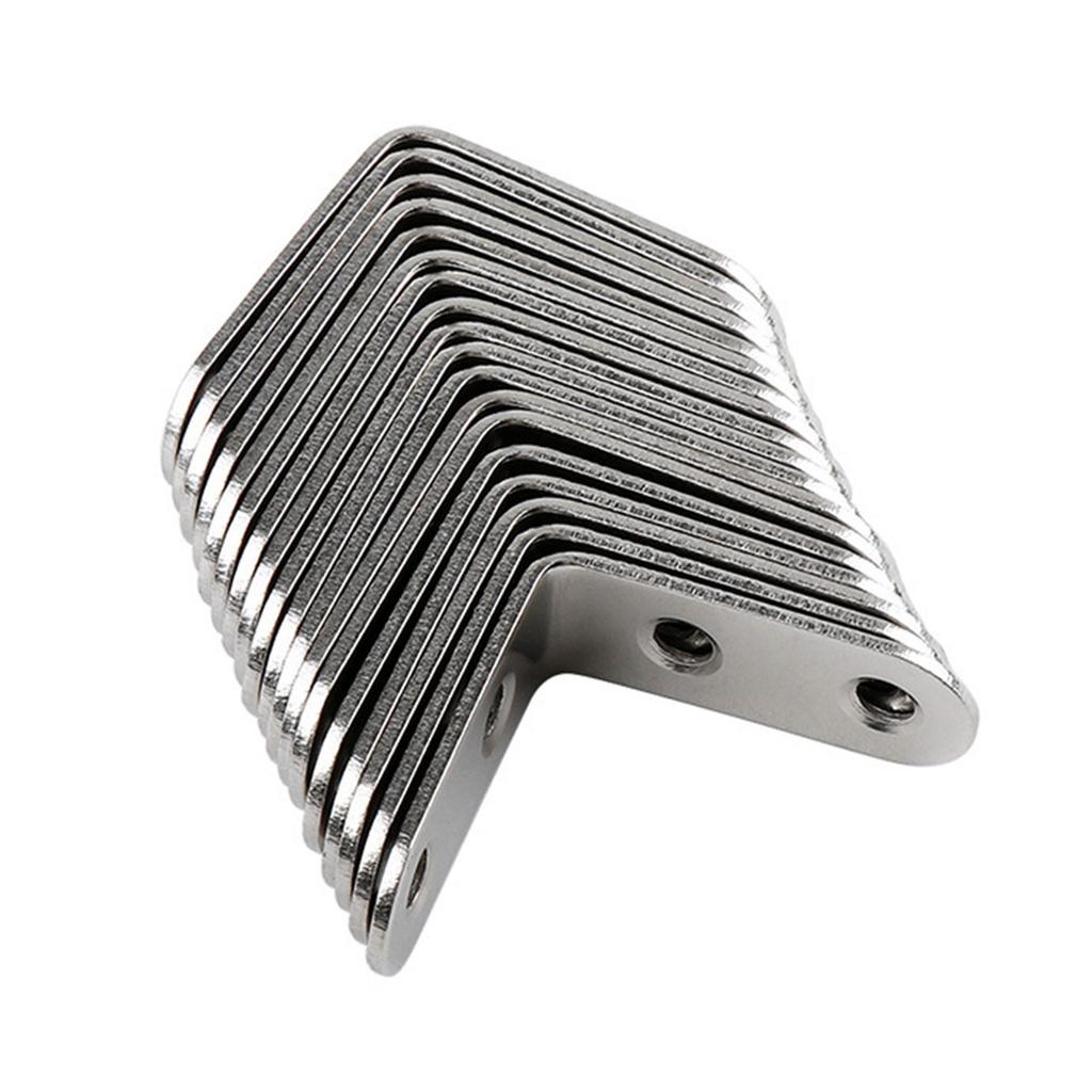 Stainless Steel Corner Brace Set L Shaped Brackets Heavy Duty Corner Brackets Simple Install for Secure Wood Joining
