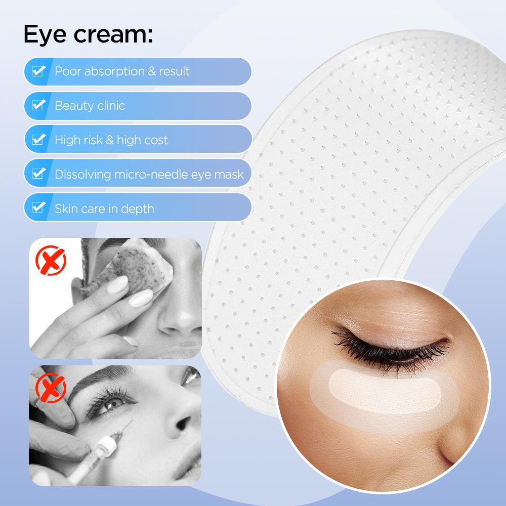 Koreanische Hautpflege Hyaluronsäure Mikronadeln Augenpads 10-100 Stück für Augenpflege Dunkle Ringe Feuchtigkeitsspendendes Unteraugen-Gel-Pad