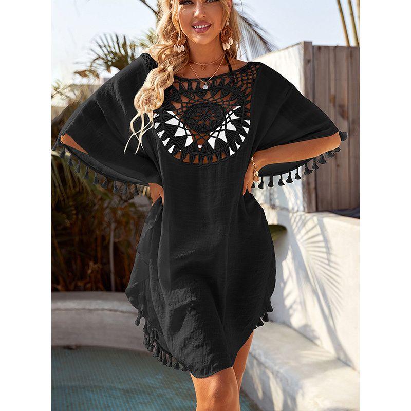 Hollow Out Loose Beach Dress for Women Hollow Loose Beach Dress Women