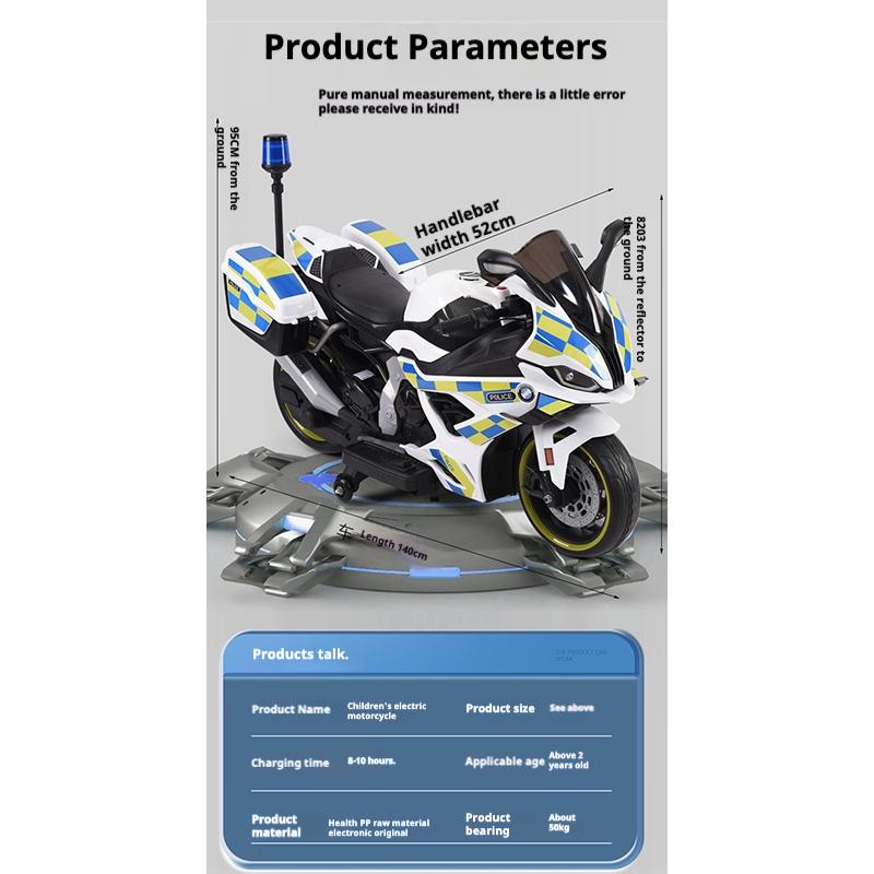 Çocuk Elektrikli Motosiklet Çift Sürücülü Çocuk Arabası Uzaktan Kumandalı Bluetooth Müzik LED Işık, Erken çocukluk eğitimi fonksiyonu