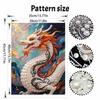 Frameless Pearl Bead Painting Kit Chinese Golden Dragon Design DIY Handmade Craft Canvas for Home Wall Decor Gift Art Projects