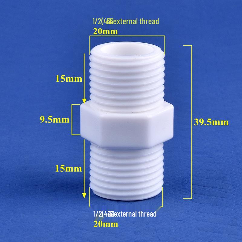 Male-to-Male Plastic Extension Nipple Connector with External Thread Adapter, High-Temperature Resistant, Sizes: 4/6/1 Inch.