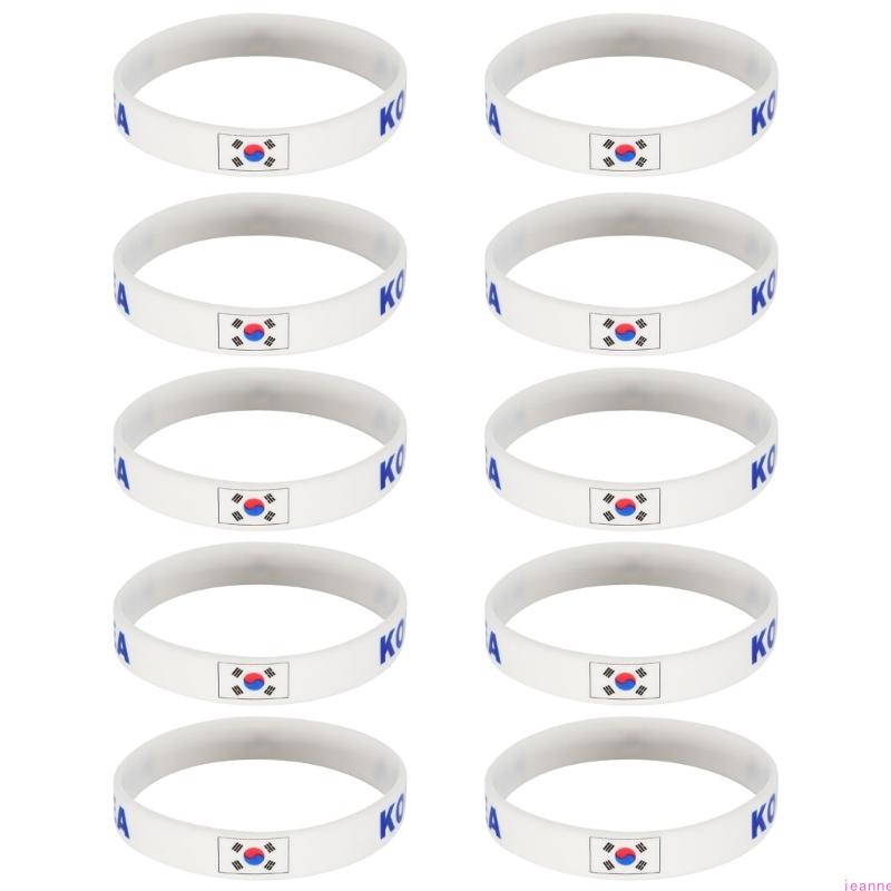 10Pcs/set Soft Elastic 2026 Sports Event Fan Bracelets Showcasing International Team Color Great For Collector